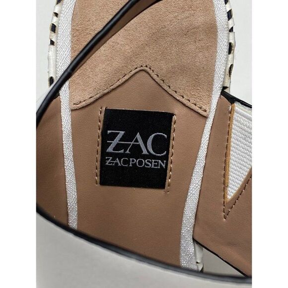 ZAC POSEN Virginia Heel Platform Sandals White Black Women's Cushioned NEW - Picture 5 of 9